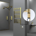 Radiva Haiti Elektrikli Havlupan 600x1100 Düz Altın Parlak (OneD On/Off ) Sağ 300 Watt