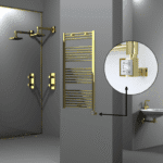 Radiva Haiti Elektrikli Havlupan 600x1200 Düz Altın Parlak (KTX3 Termostat) 300 Watt