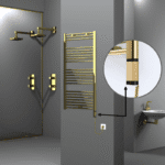 Radiva Haiti Elektrikli Havlupan 600x1200 Düz Altın Parlak (OneD On/Off ) Sağ 300 Watt