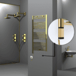 Radiva Haiti Elektrikli Havlupan 600x1200 Düz Altın Parlak (OneD On/Off ) Sol 300 Watt