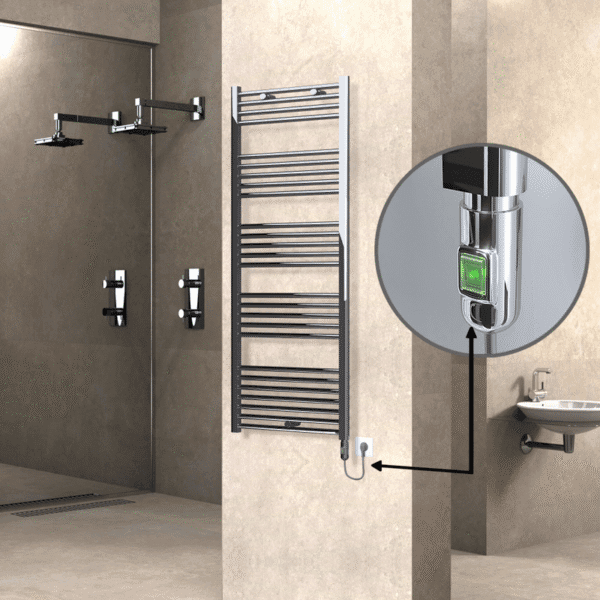 Radiva Haiti Elektrikli Havlupan 600x1500 Düz Krom (On/Off Düğmeli) 600 Watt