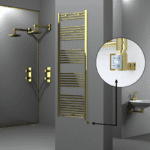 Radiva Haiti Elektrikli Havlupan 600x1800 Düz Altın Parlak (KTX3 Termostat) 600 Watt