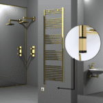 Radiva Haiti Elektrikli Havlupan 600x1800 Düz Altın Parlak (OneD On/Off ) Sol 600 Watt