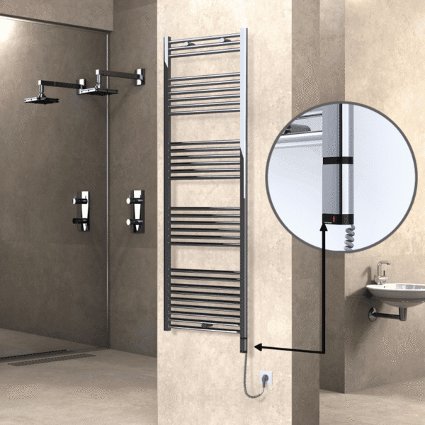 Radiva Haiti Elektrikli Havlupan 600x1800 Düz Krom (OneD On/Off ) Sağ 600 Watt