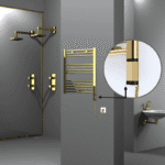 Radiva Haiti Elektrikli Havlupan 600x700 Düz Altın Parlak (OneD On/Off ) Sağ 200 Watt