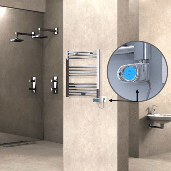 Radiva Haiti Elektrikli Havlupan 600x700 Düz Krom (Musa Termostat) 200 Watt