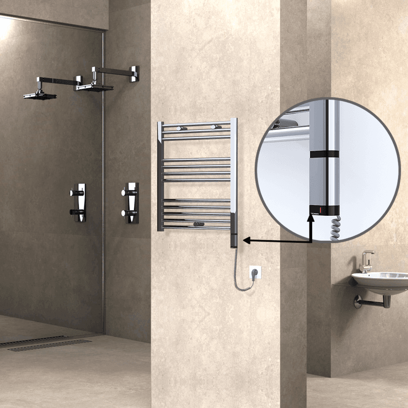 Radiva Haiti Elektrikli Havlupan 600x700 Düz Krom (OneD On/Off ) Sağ 200 Watt