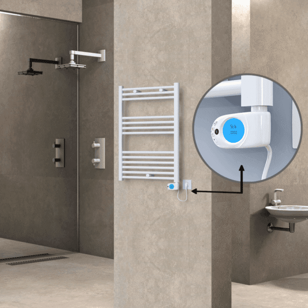 Radiva Haiti Elektrikli Havlupan 600x800 Düz Beyaz Parlak (Musa Termostat) 300 Watt