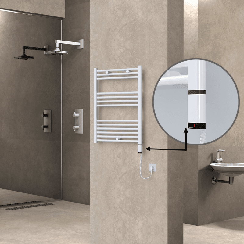 Radiva Haiti Elektrikli Havlupan 600x800 Düz Beyaz Parlak (OneD On/Off ) Sağ 300 Watt