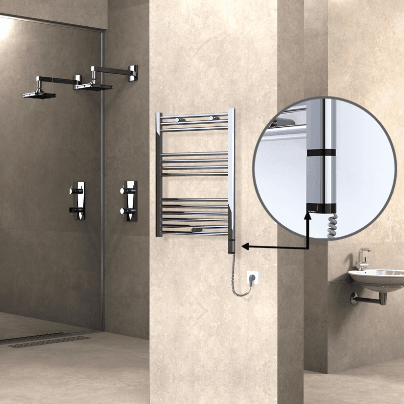 Radiva Haiti Elektrikli Havlupan 600x800 Düz Krom (OneD On/Off ) Sağ 300 Watt