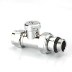 Radiva Radyatör Dönüş Vanası 1/2'' Krom Düz (17*2mm Boru Bağl. Rakorlu)