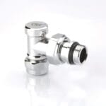 Radiva Radyatör Dönüş Vanası 1/2'' Krom Köşe (16*2mm Boru Bağl. Rakorlu)