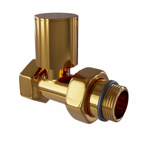 Radiva Radyatör Vanası 1/2'' Altın Renkli Düz (Metal Volanlı)