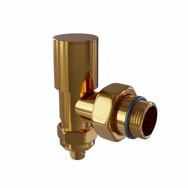 Radiva Radyatör Vanası 1/2'' Altın Renkli Köşe Pex (Metal Volanlı 16*2mm Boru Bağl. Rakorlu)