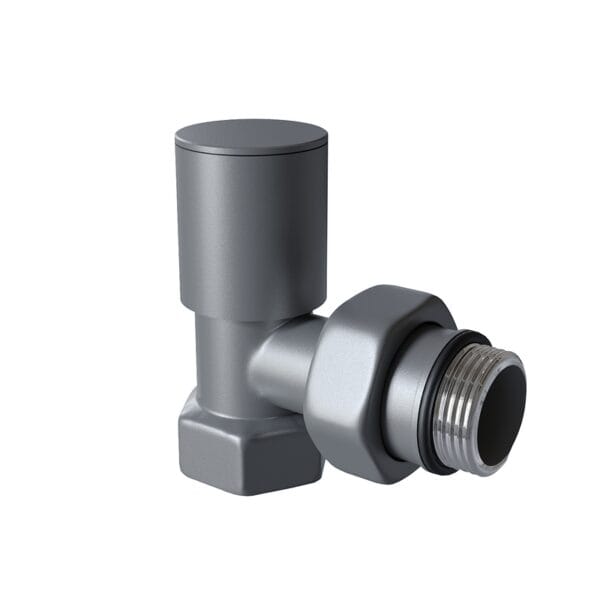 Radiva Radyatör Vanası 1/2'' Antrasit Köşe (Metal Volanlı)