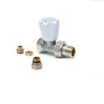 Radiva Radyatör Vanası 1/2'' Düz (17*2mm Boru Bağl. Rakorlu)