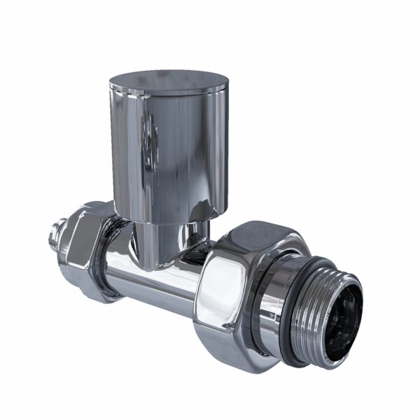 Radiva Radyatör Vanası 1/2'' Krom Düz Pex (Metal Volanlı 16*2mm Boru Bağl. Rakorlu)