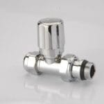 Radiva Radyatör Vanası 1/2'' Krom Düz Pex (Plastik Vol.16*2mm Boru Bağl. Rakorlu)