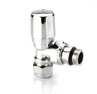 Radiva Radyatör Vanası 1/2'' Krom Köşe Pex (Plastik Vol.16*2mm Boru Bağl. Rakorlu)