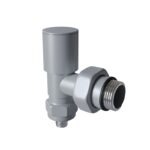 Radiva Radyatör Vanası 1/2'' Pütürlü Gri Köşe Pex (Metal Volanlı 16*2mm Boru Bağl. Rakorlu)