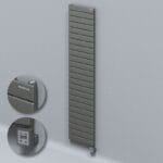 Radiva Tip 10H Elektrikli Çelik Dekoratif Radyatör 1772x400 Antrasit (KTX3 Termostat) 1000W