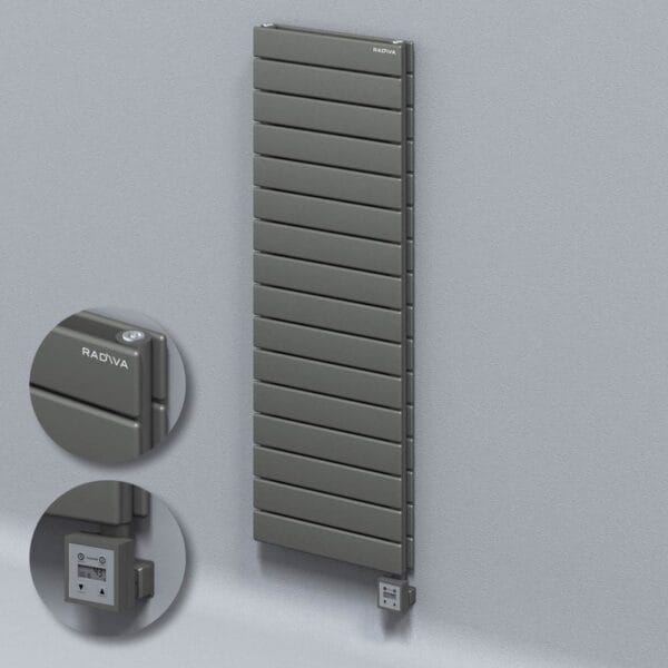 Radiva Tip 20H Elektrikli Çelik Dekoratif Radyatör 1180x400 Antrasit (KTX3 Termostat) 1000W