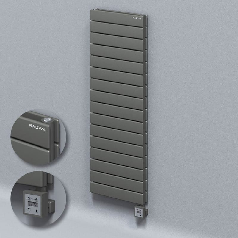 Radiva Tip 20H Elektrikli Çelik Dekoratif Radyatör 1180x400 Antrasit (KTX3 Termostat) 1000W