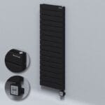 Radiva Tip 20H Elektrikli Çelik Dekoratif Radyatör 1180x400 Siyah (KTX3 Termostat) 1000W
