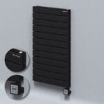Radiva Tip 20H Elektrikli Çelik Dekoratif Radyatör 884x500 Siyah (KTX3 Termostat) 1000W