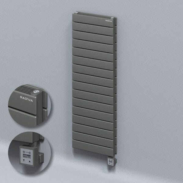 Radiva Tip 21H Elektrikli Çelik Dekoratif Radyatör 1180x400 Antrasit (KTX3 Termostat) 1000W