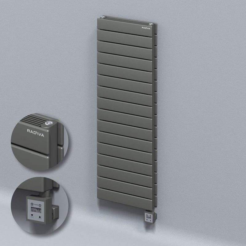 Radiva Tip 21H Elektrikli Çelik Dekoratif Radyatör 1180x400 Antrasit (KTX3 Termostat) 1000W