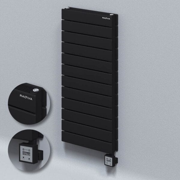 Radiva Tip 21H Elektrikli Çelik Dekoratif Radyatör 884x400 Siyah (KTX3 Termostat) 1000W