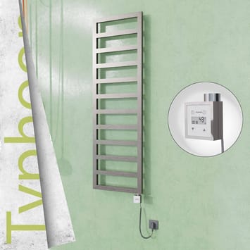 Radiva TYPHOON Elektrikli Paslanmaz Çelik Havlupan 500x1160 Satin Polisaj (KTX3 Termostat) 300W Spiral Kablolu