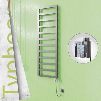 Radiva TYPHOON Elektrikli Paslanmaz Çelik Havlupan 500x1160 Satin Polisaj (KTX4 Termostat) 300W Spiral Kablolu