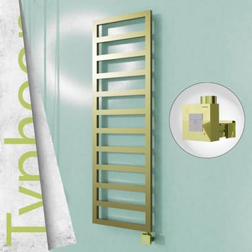 Radiva TYPHOON Elektrikli Paslanmaz Çelik Havlupan 500x1160 Satine Altın (KTX1 Termostat) 300W