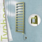 Radiva TYPHOON Elektrikli Paslanmaz Çelik Havlupan 500x1160 Satine Altın (KTX4 Termostat) 300W Spiral Kablolu