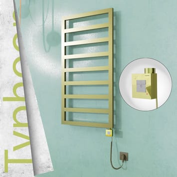 Radiva TYPHOON Elektrikli Paslanmaz Çelik Havlupan 500x1580 Satine Altın (KTX1 Termostat) 600W Spiral Kablolu