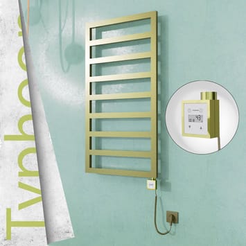 Radiva TYPHOON Elektrikli Paslanmaz Çelik Havlupan 500x1580 Satine Altın (KTX3 Termostat) 600W Spiral Kablolu