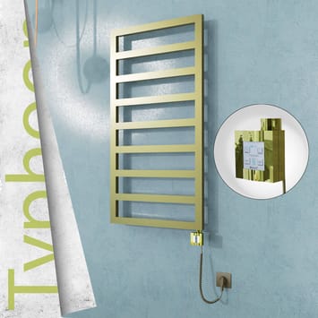 Radiva TYPHOON Elektrikli Paslanmaz Çelik Havlupan 500x1580 Satine Altın (KTX4 Termostat) 600W Spiral Kablolu