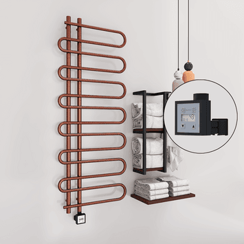 Radiva ZANTE Elektirikli Havlupan 600x1400 Bakır Eskitme (KTX3 Termostat) 300W