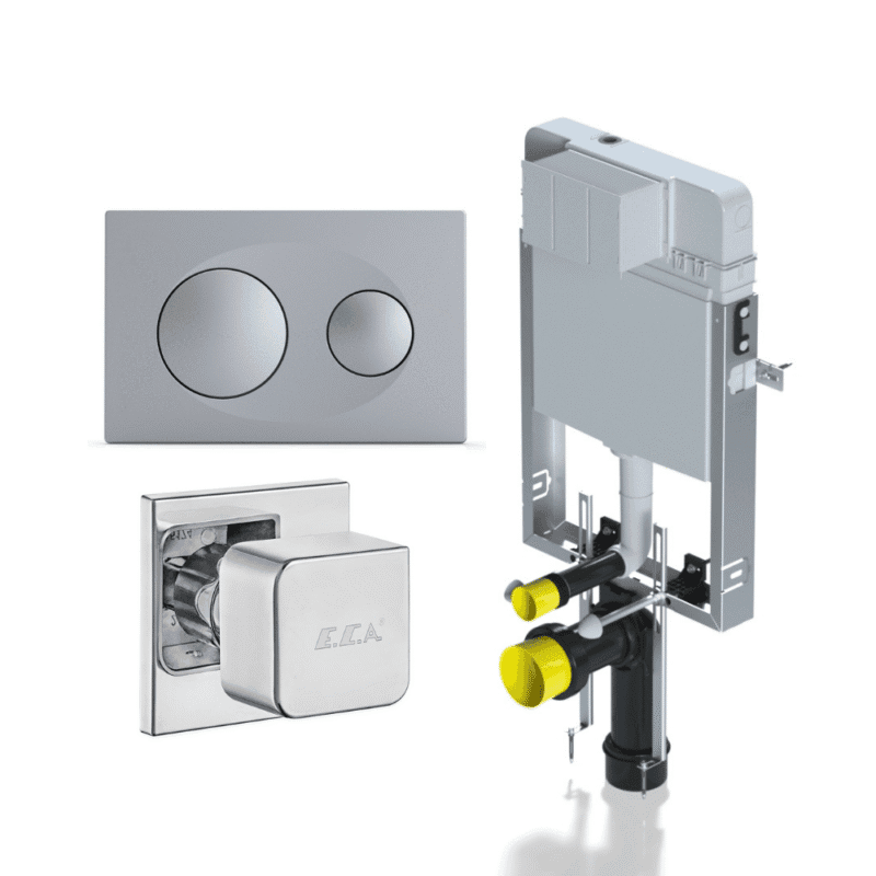 Serel Smooth Gömme Rezervuar 3'Lü Set (T020111-P400180-102151024 Ara Kesme)