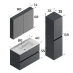 Smart İcon 80 cm Banyo Dolabı