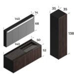 Smart Arte 140 cm Banyo Dolabı