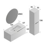 Smart Braga 100 cm Banyo Dolabı