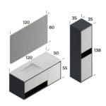 Smart Duru 120 cm Banyo Dolabı