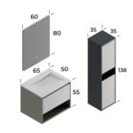 Smart Duru 65 cm Banyo Dolabı