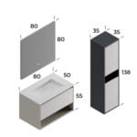 Smart Duru 80 cm Banyo Dolabı