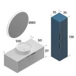 Smart Hole 100 cm Banyo Dolabı