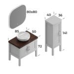 Smart London 85 cm Banyo Dolabı