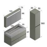 Smart Lucca 120 cm Banyo Dolabı